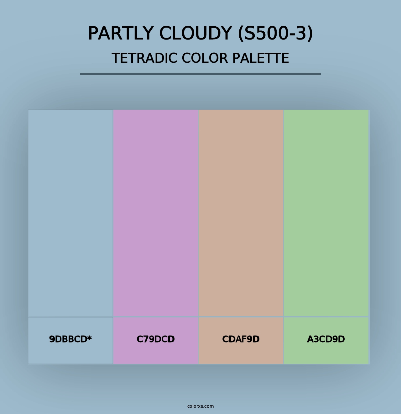 Partly Cloudy (S500-3) - Tetradic Color Palette