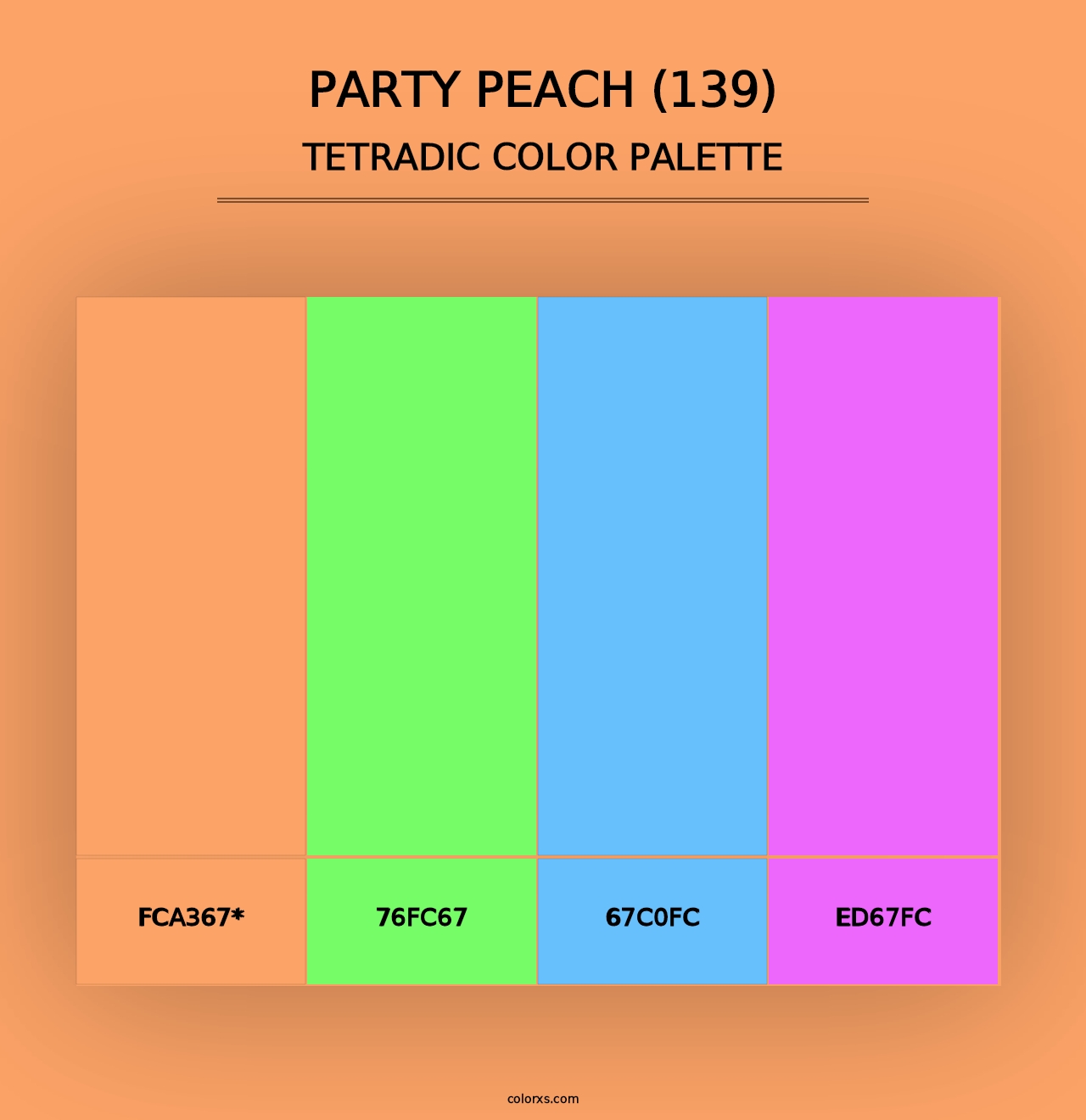 Party Peach (139) - Tetradic Color Palette