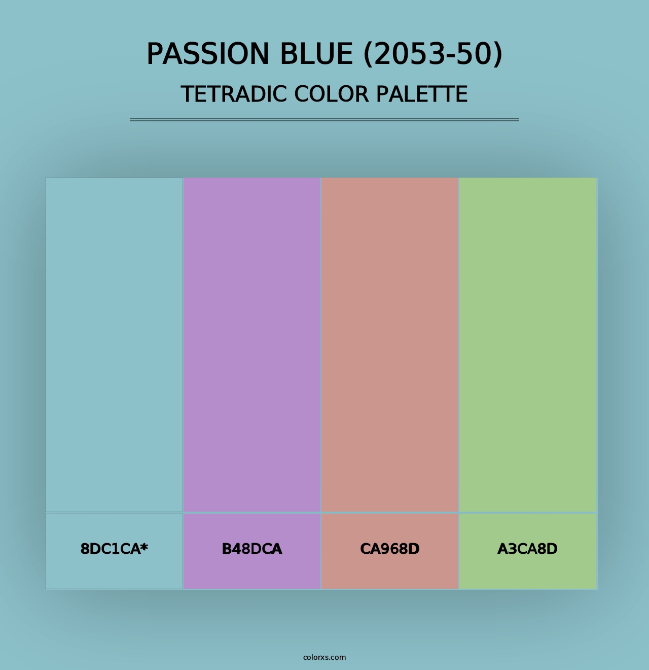 Passion Blue (2053-50) - Tetradic Color Palette