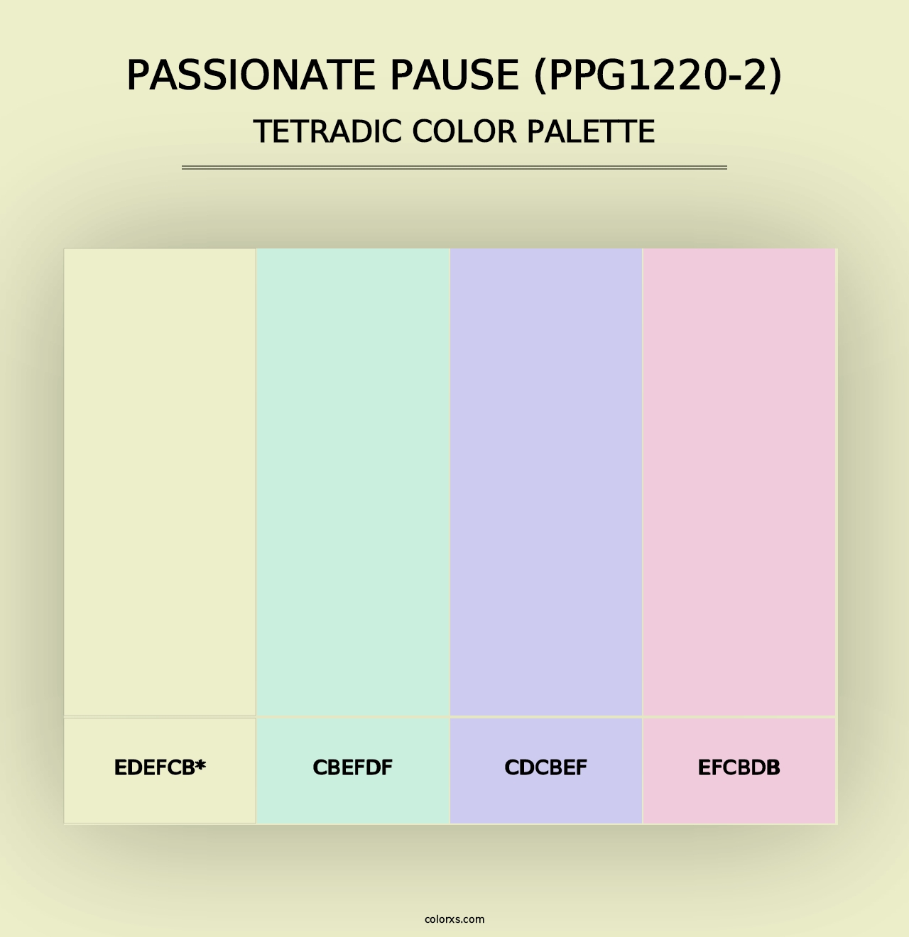 Passionate Pause (PPG1220-2) - Tetradic Color Palette