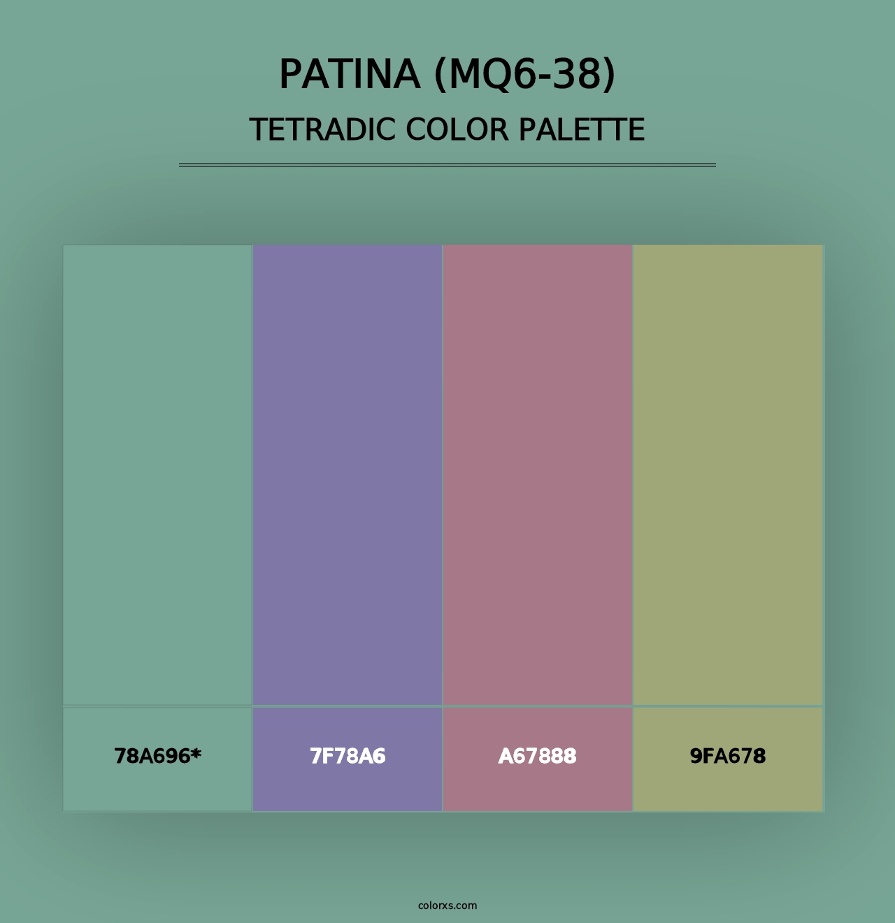 Patina (MQ6-38) - Tetradic Color Palette