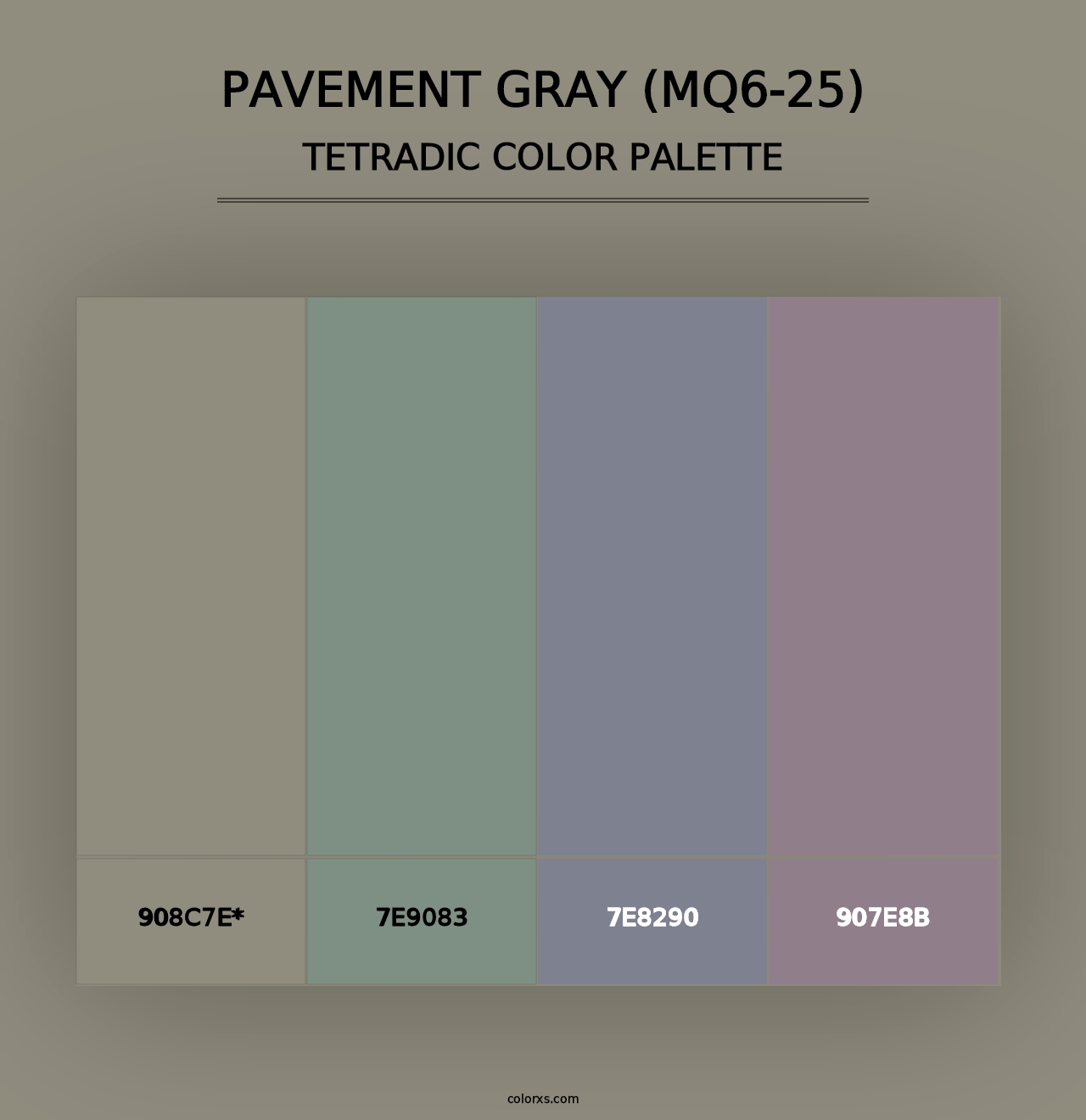 Pavement Gray (MQ6-25) - Tetradic Color Palette