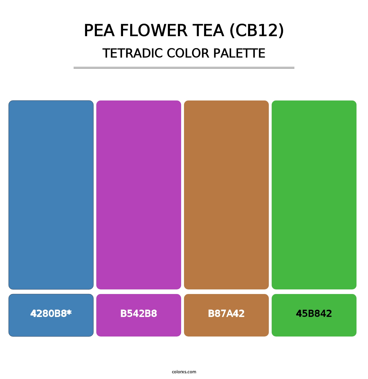 Pea Flower Tea (CB12) - Tetradic Color Palette