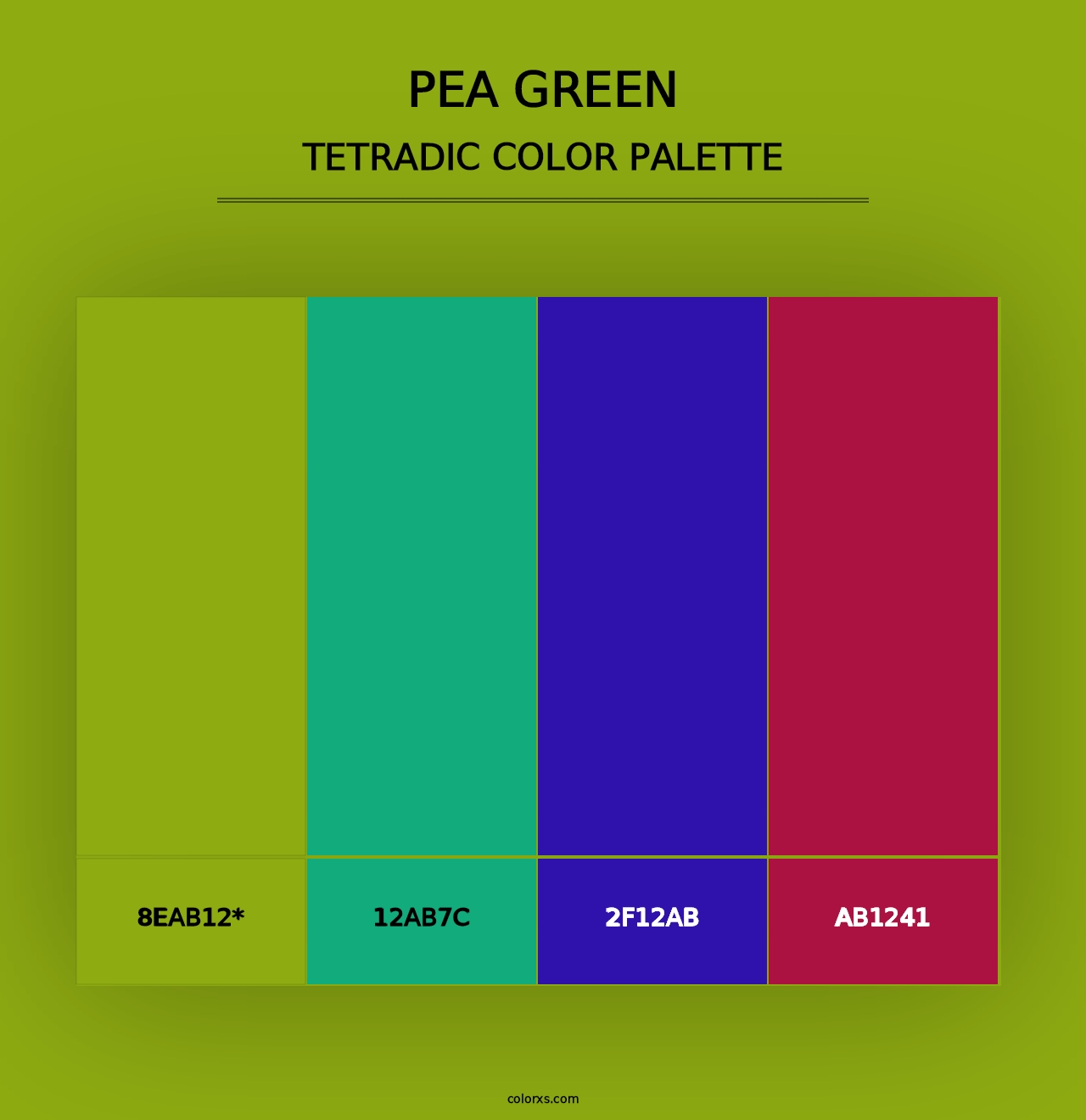 Pea Green - Tetradic Color Palette