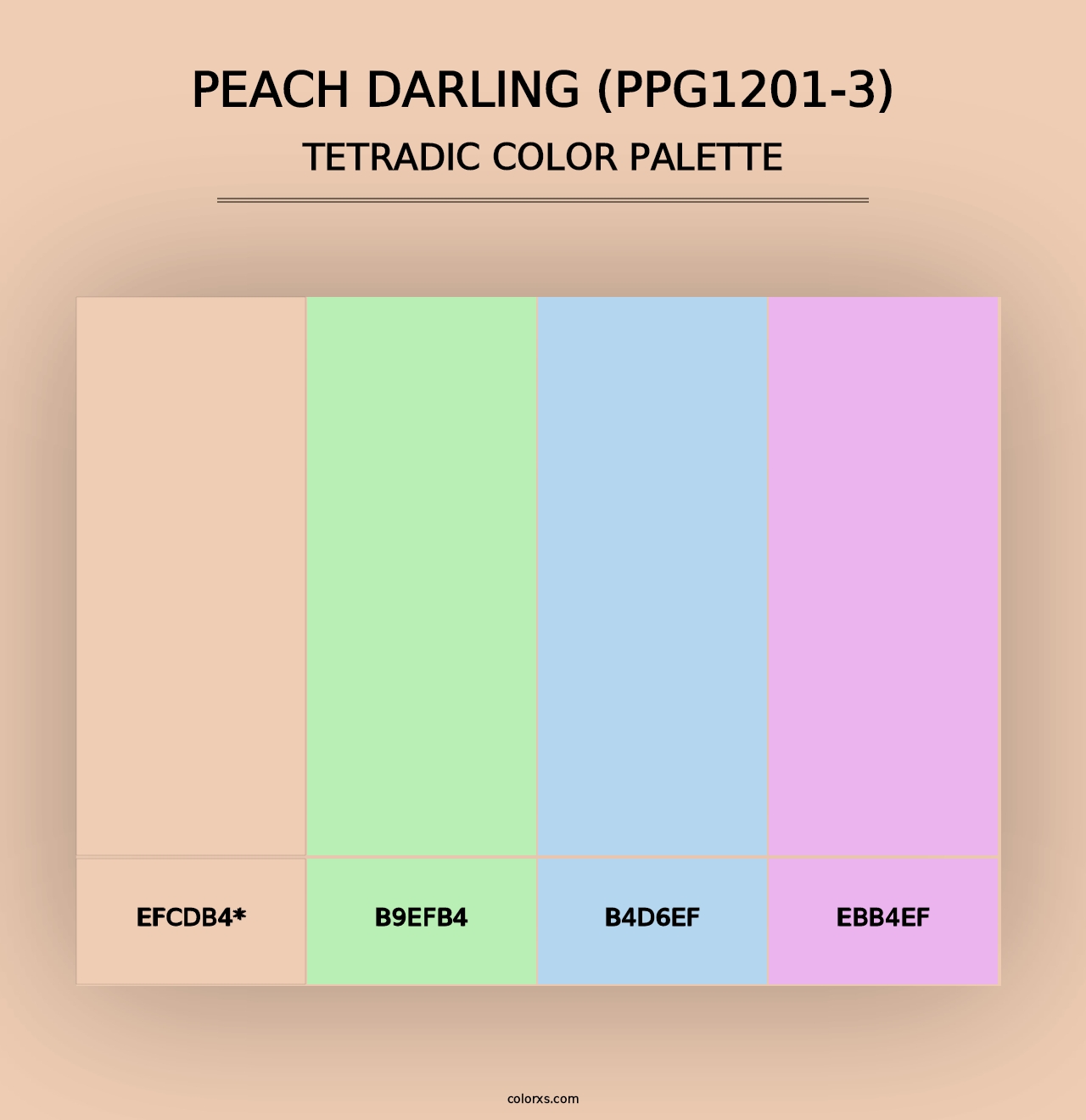 Peach Darling (PPG1201-3) - Tetradic Color Palette