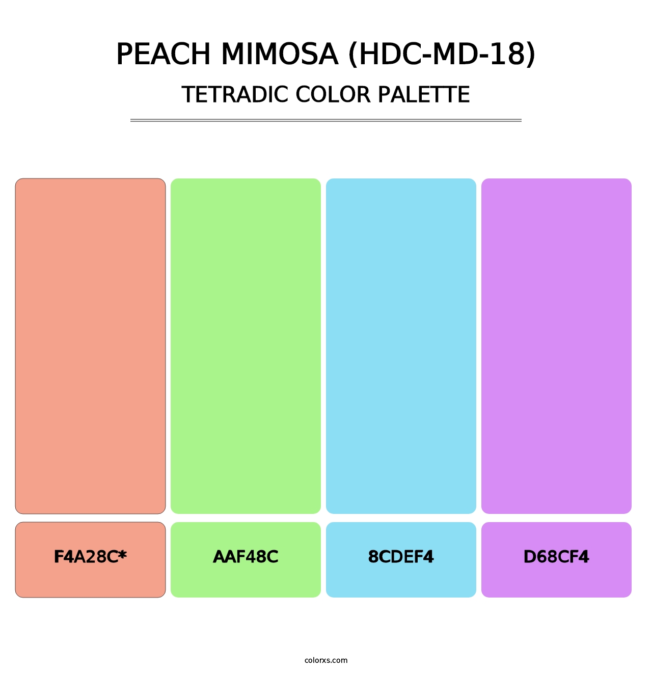 Peach Mimosa (HDC-MD-18) - Tetradic Color Palette