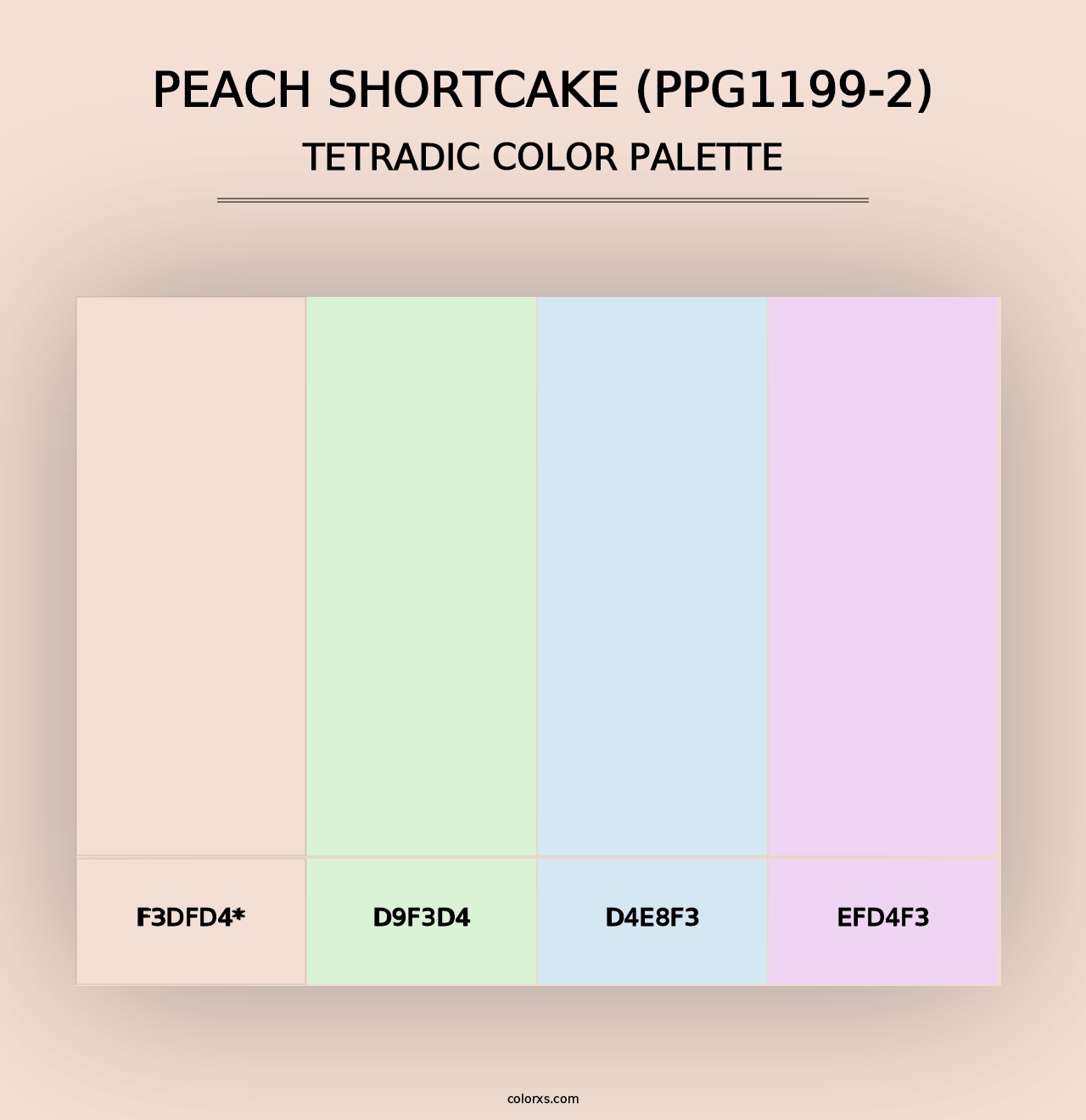 Peach Shortcake (PPG1199-2) - Tetradic Color Palette