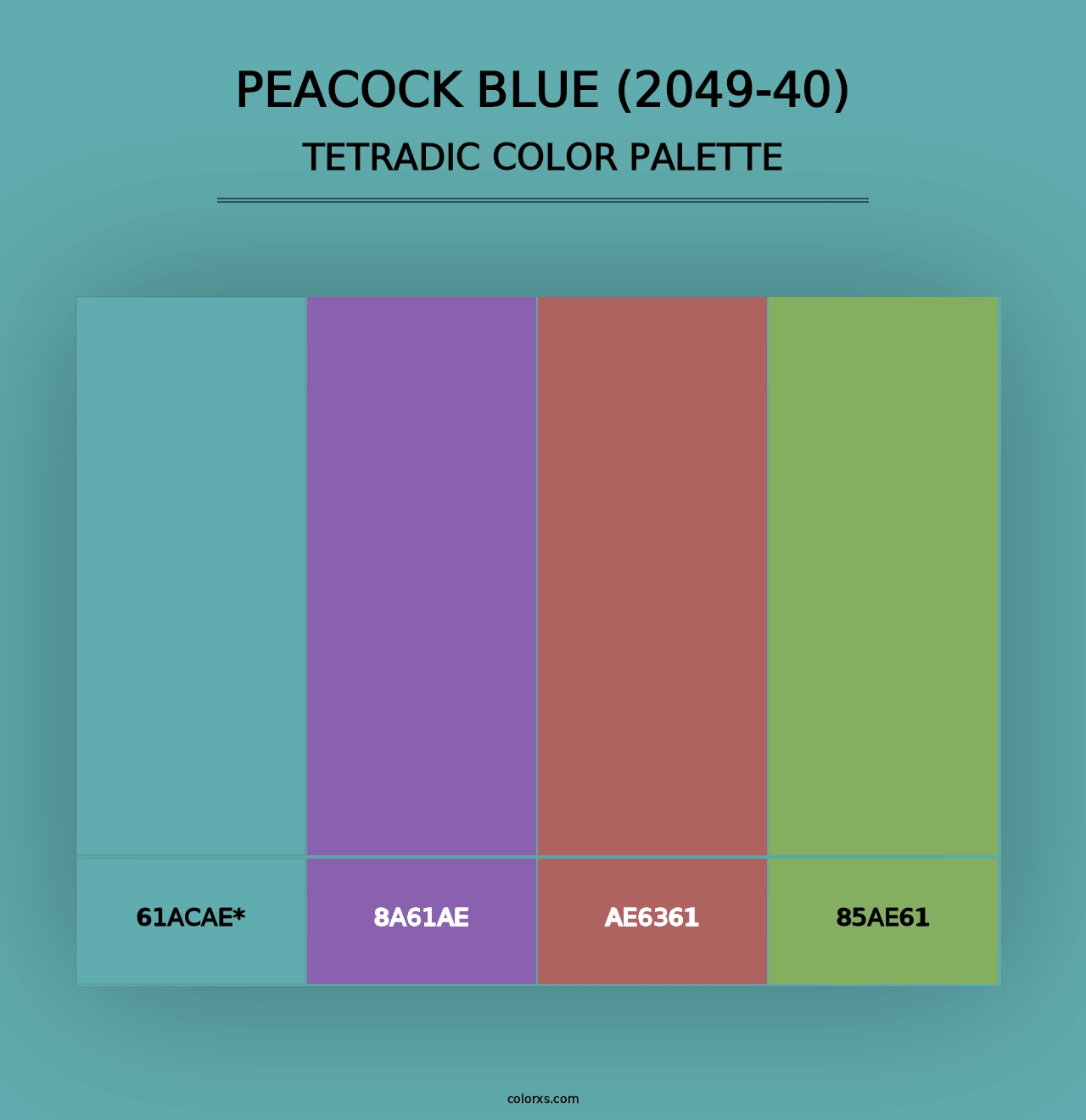 Peacock Blue (2049-40) - Tetradic Color Palette