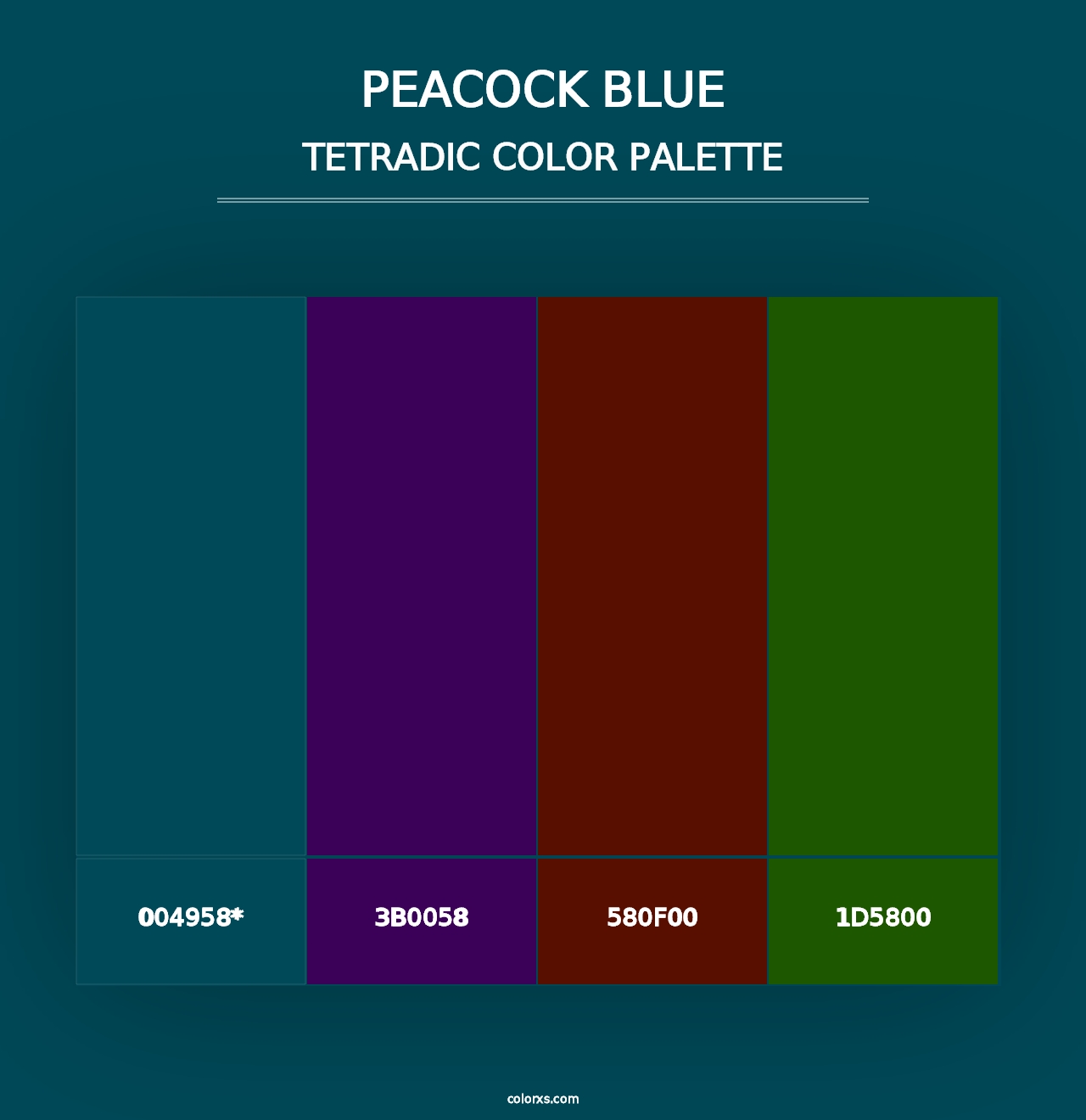 Peacock Blue - Tetradic Color Palette