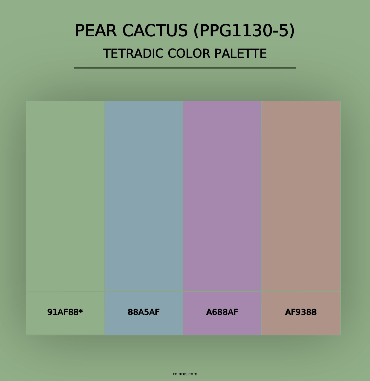 Pear Cactus (PPG1130-5) - Tetradic Color Palette