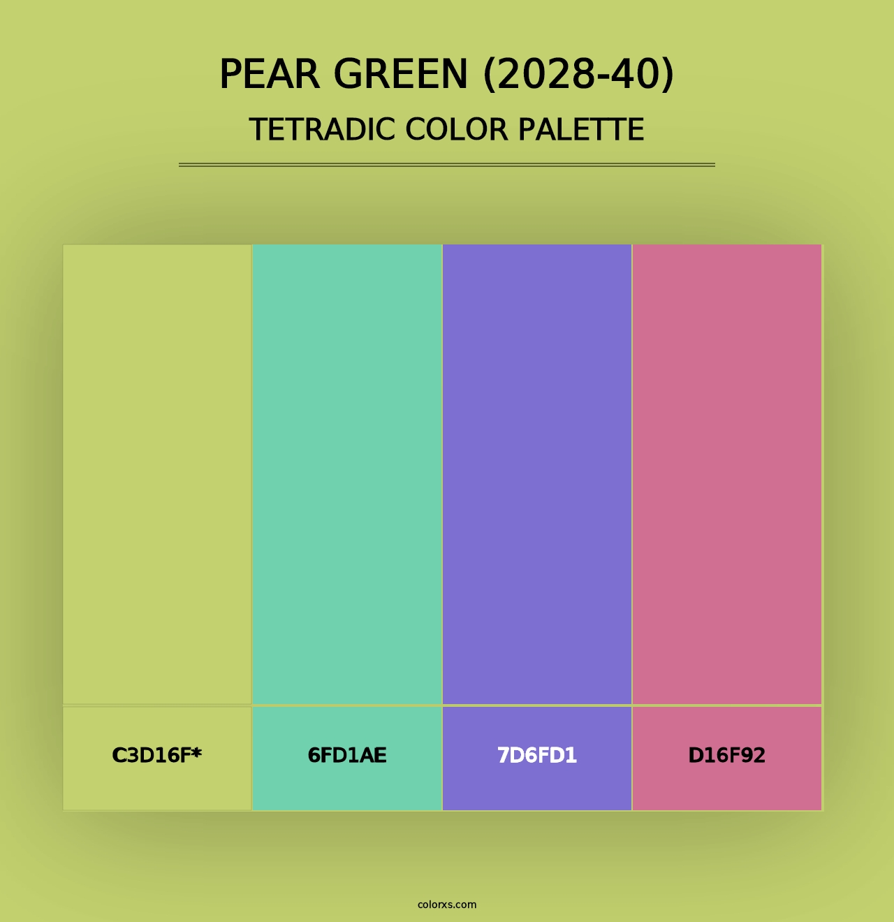 Pear Green (2028-40) - Tetradic Color Palette