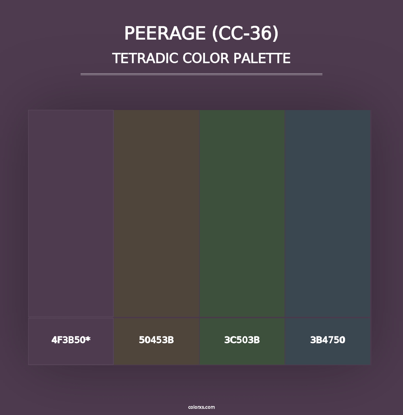 Peerage (CC-36) - Tetradic Color Palette