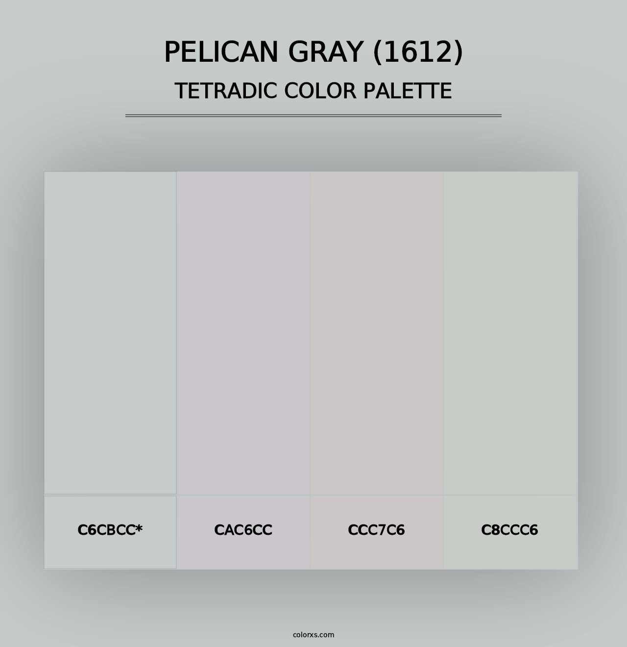 Pelican Gray (1612) - Tetradic Color Palette