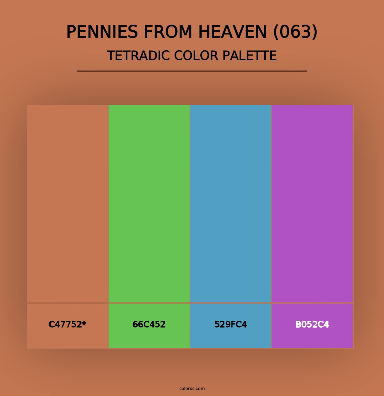 Pennies From Heaven (063) - Tetradic Color Palette