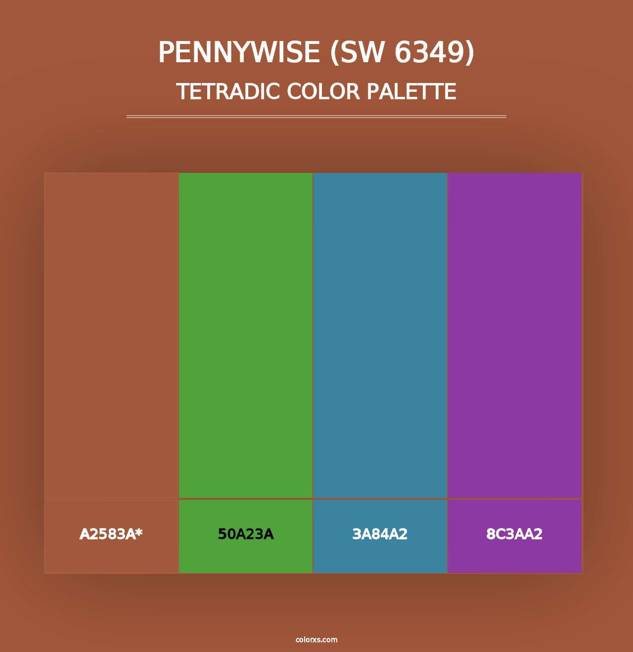 Pennywise (SW 6349) - Tetradic Color Palette