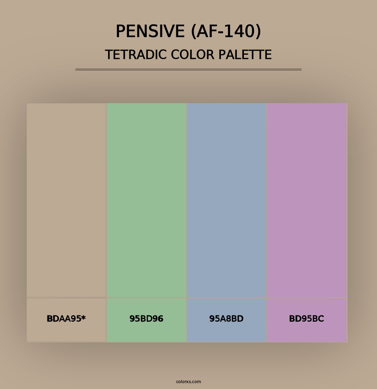 Pensive (AF-140) - Tetradic Color Palette