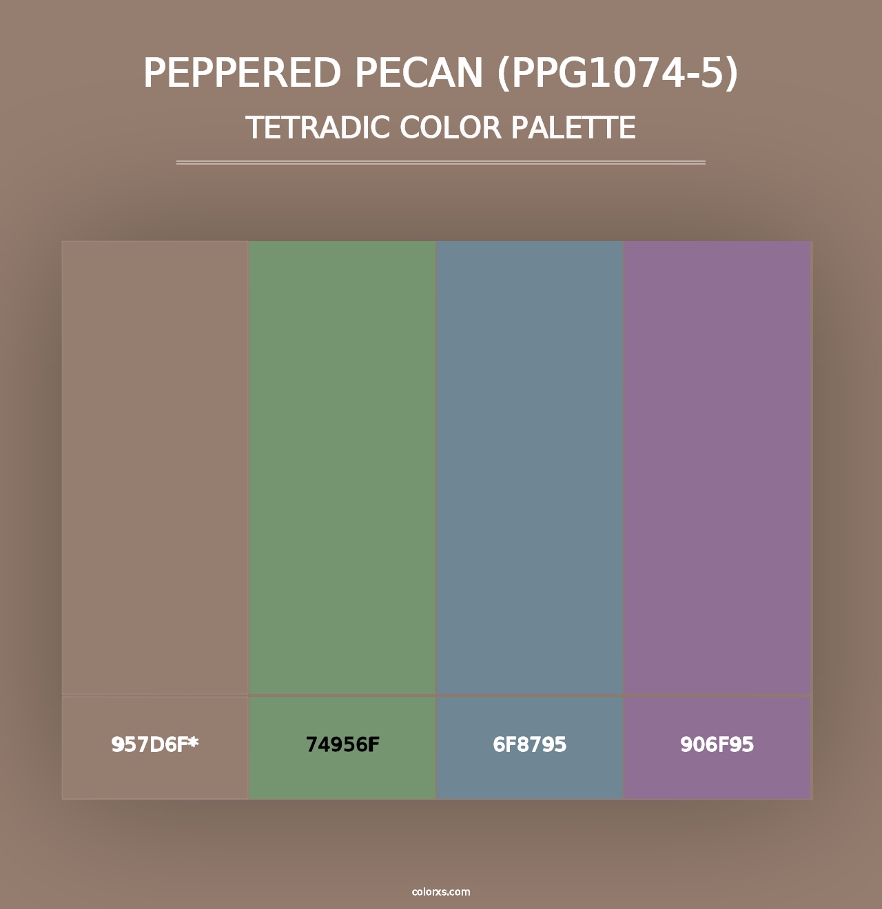 Peppered Pecan (PPG1074-5) - Tetradic Color Palette