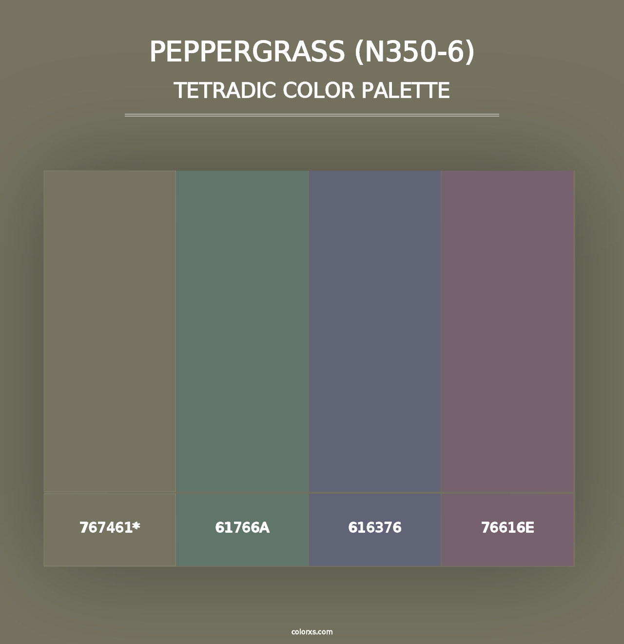 Peppergrass (N350-6) - Tetradic Color Palette