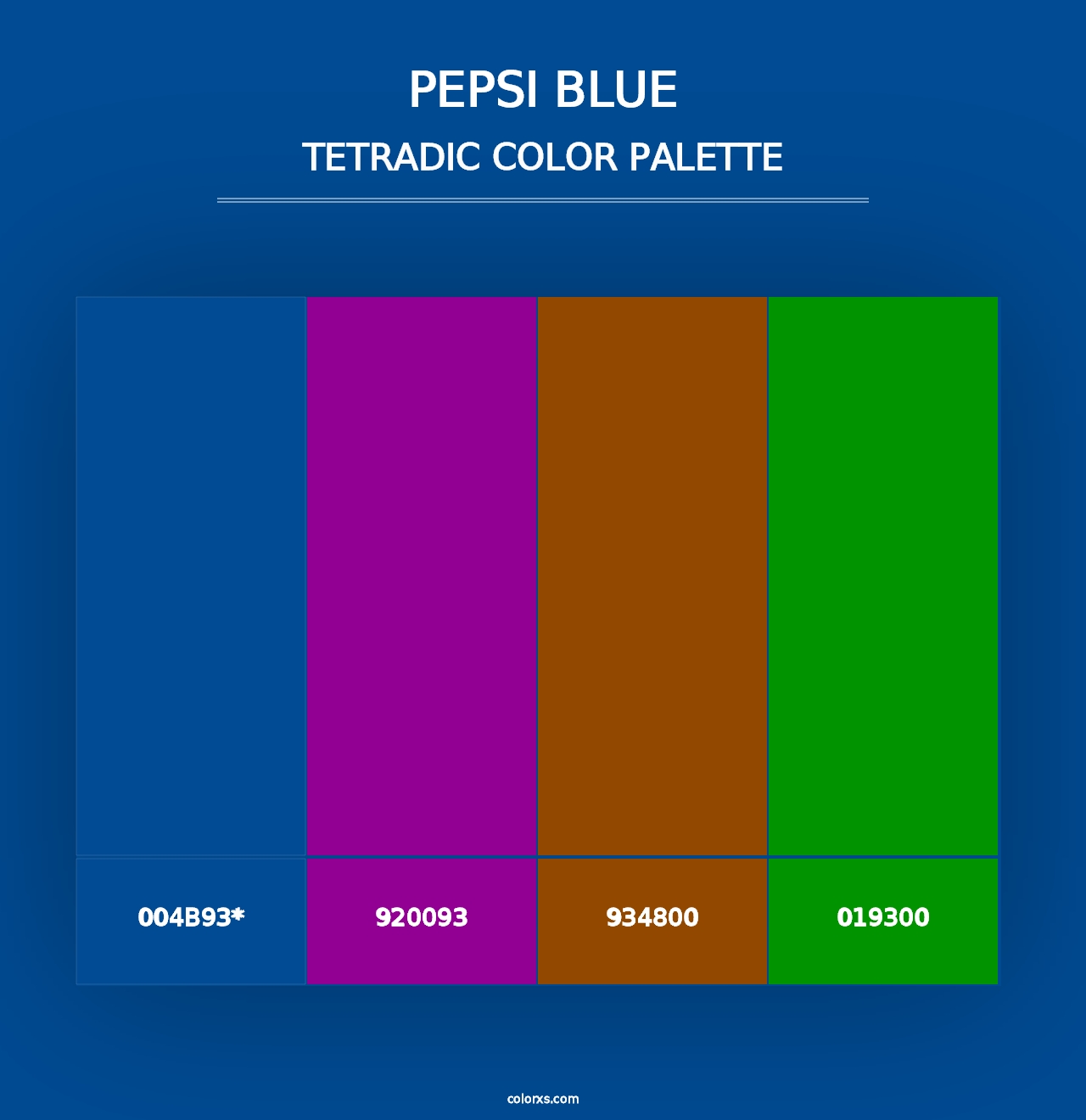 Pepsi Blue - Tetradic Color Palette