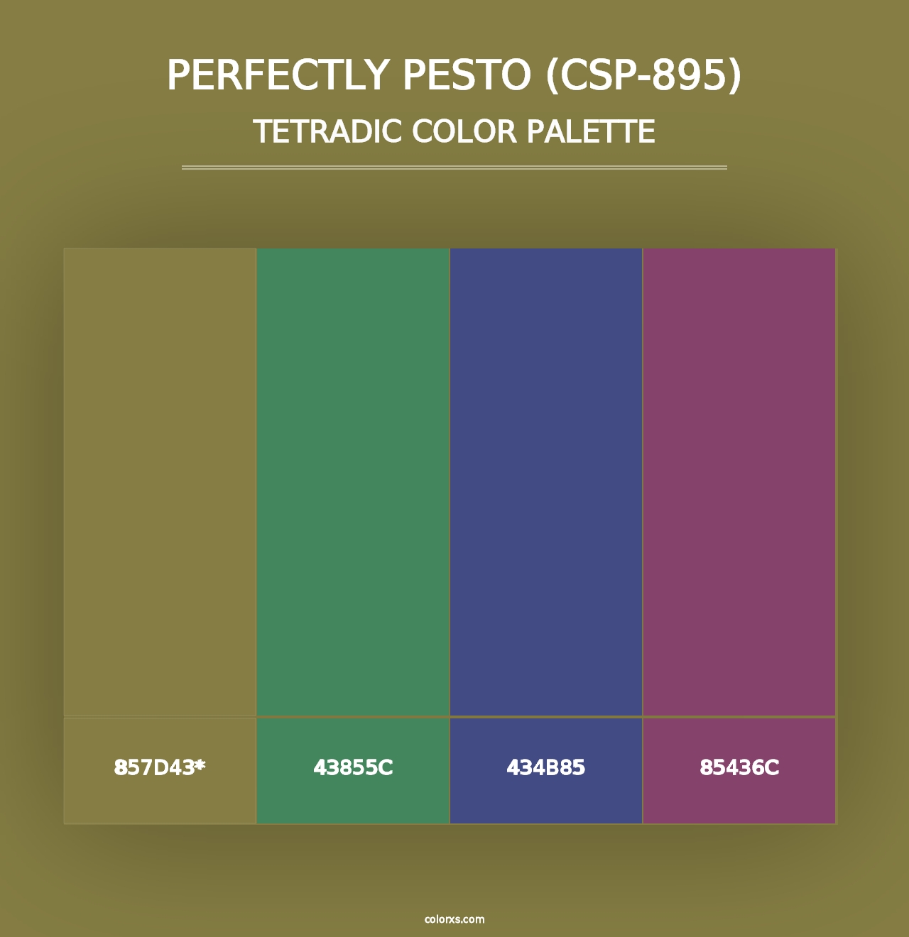 Perfectly Pesto (CSP-895) - Tetradic Color Palette