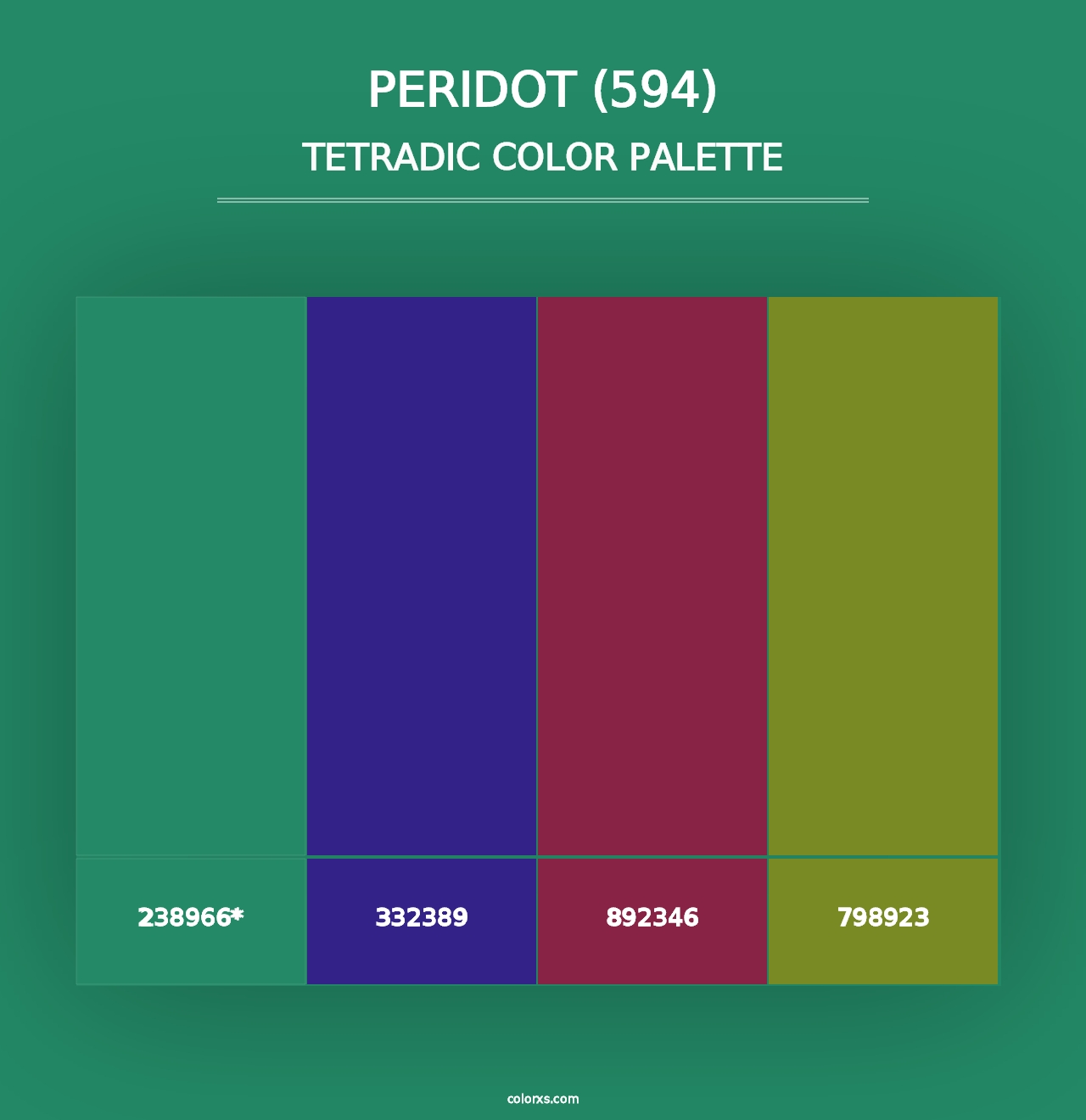 Peridot (594) - Tetradic Color Palette