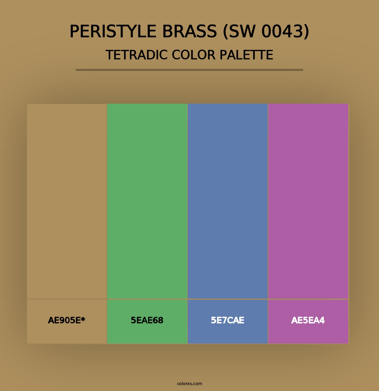 Peristyle Brass (SW 0043) - Tetradic Color Palette