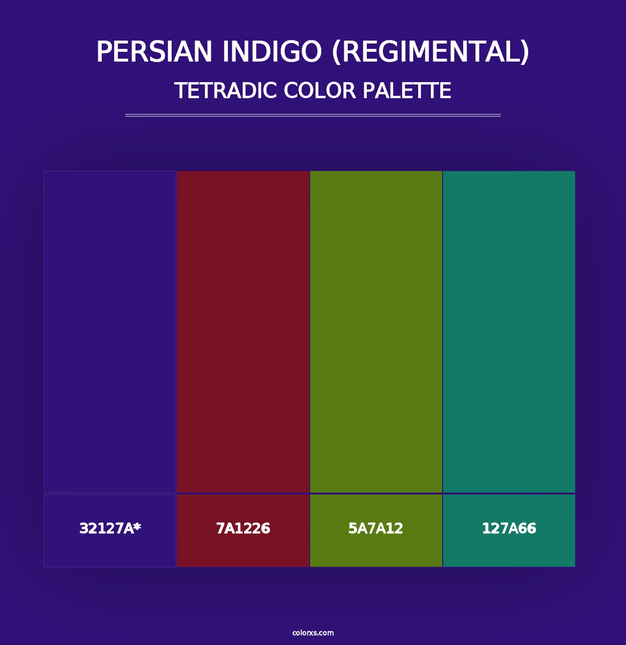 Persian Indigo (Regimental) - Tetradic Color Palette