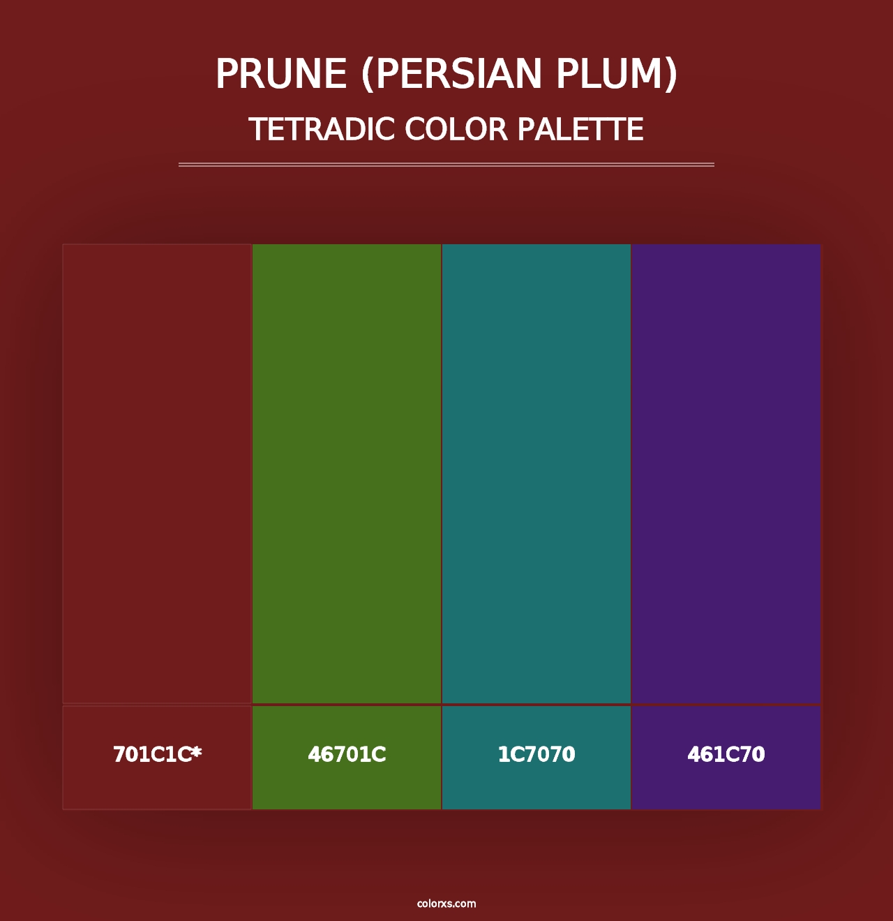 Prune (Persian Plum) - Tetradic Color Palette