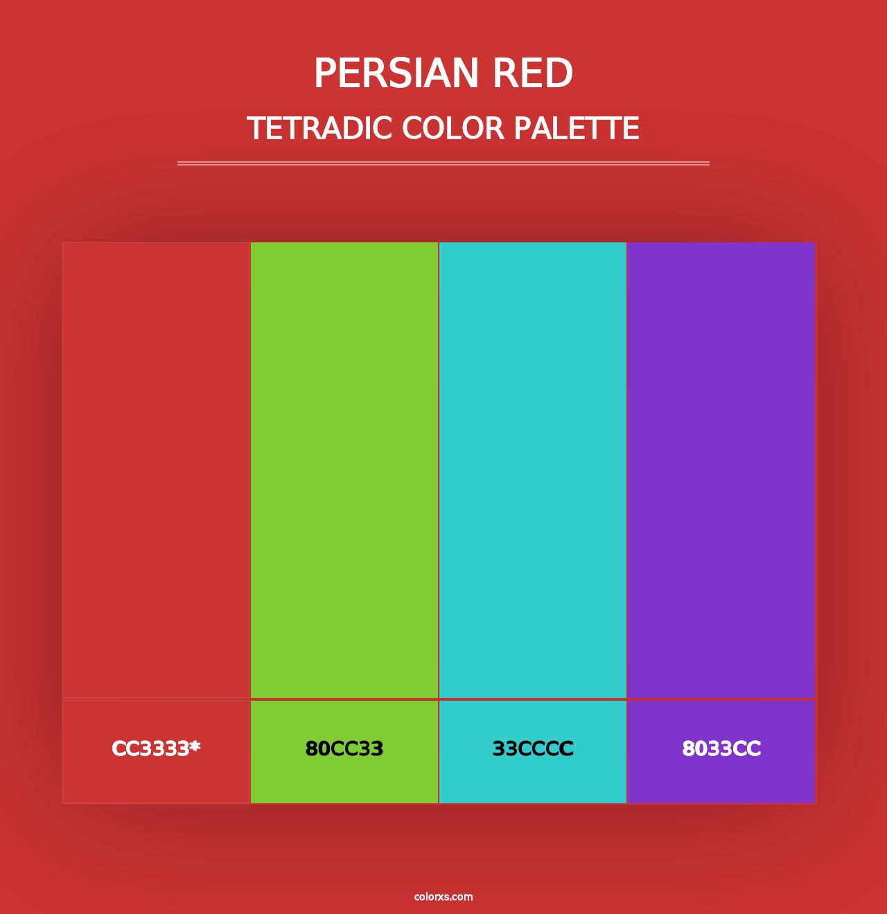 Persian Red - Tetradic Color Palette