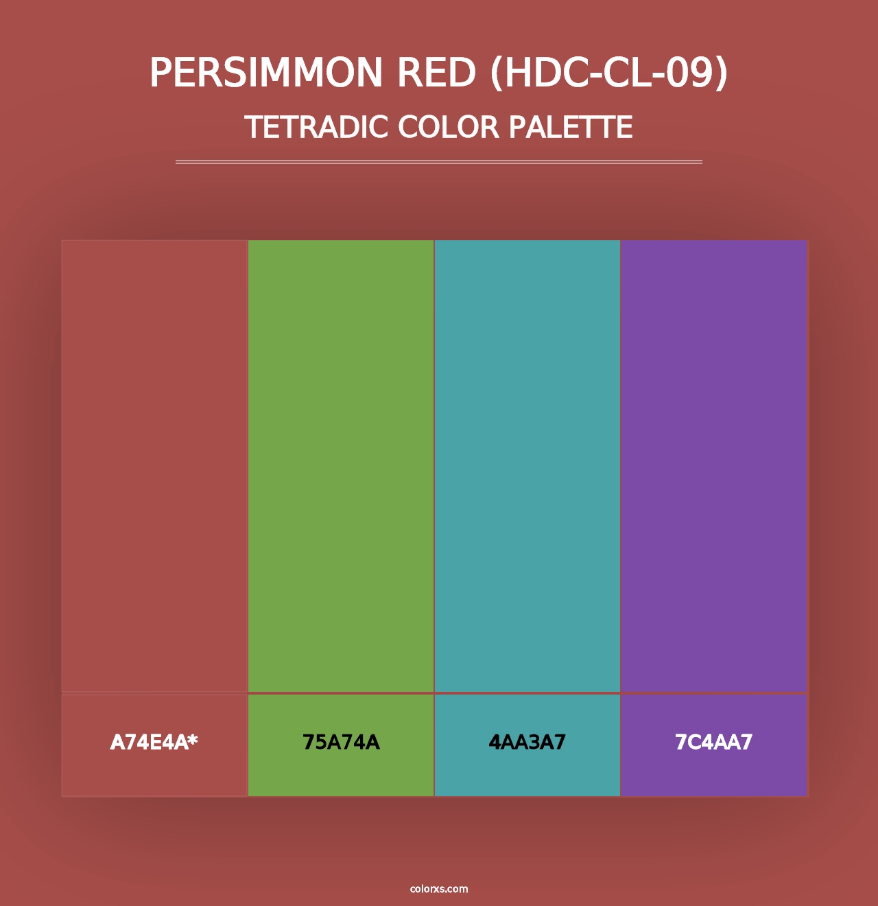 Persimmon Red (HDC-CL-09) - Tetradic Color Palette