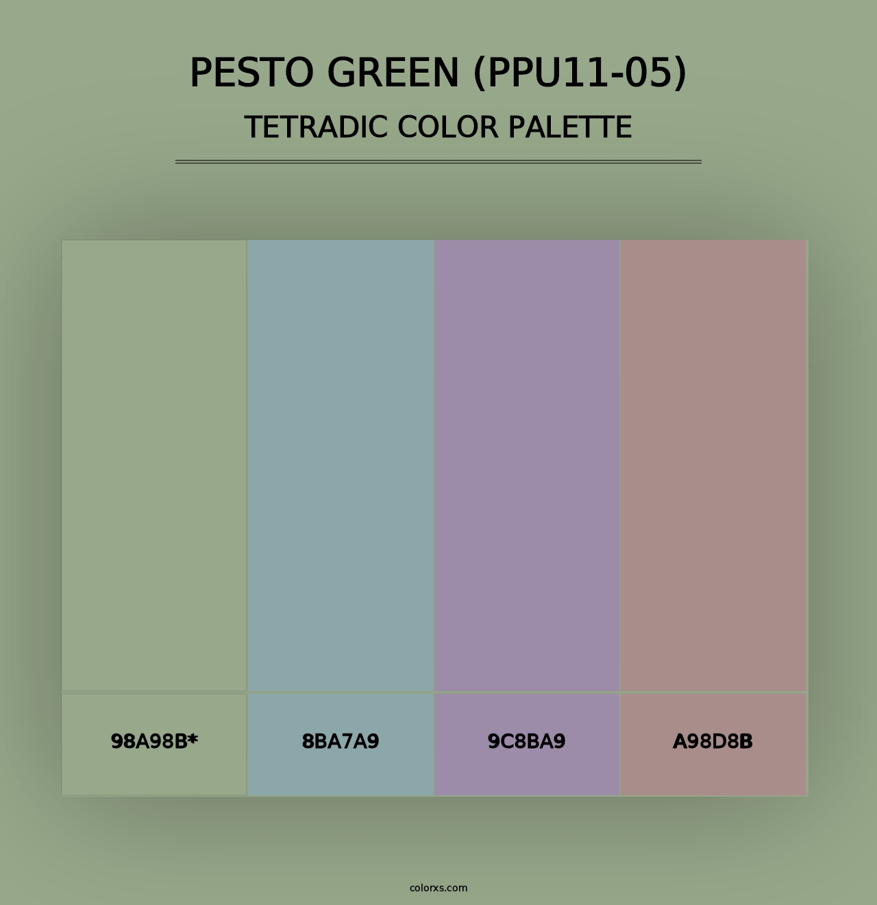 Pesto Green (PPU11-05) - Tetradic Color Palette