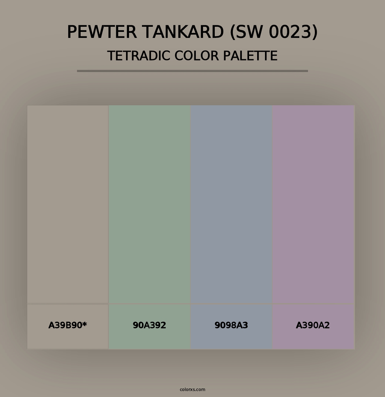 Pewter Tankard (SW 0023) - Tetradic Color Palette