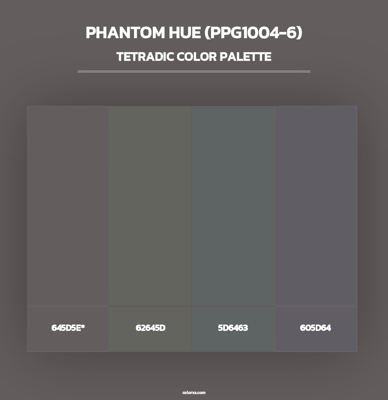 Phantom Hue (PPG1004-6) - Tetradic Color Palette