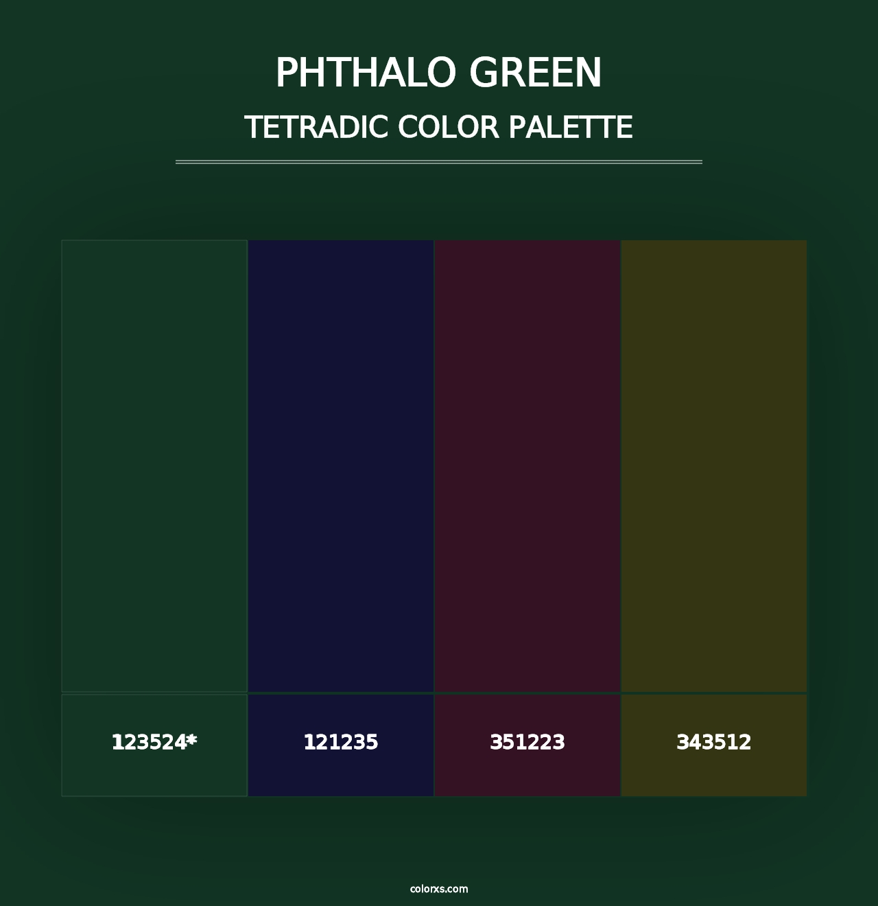 Phthalo Green - Tetradic Color Palette