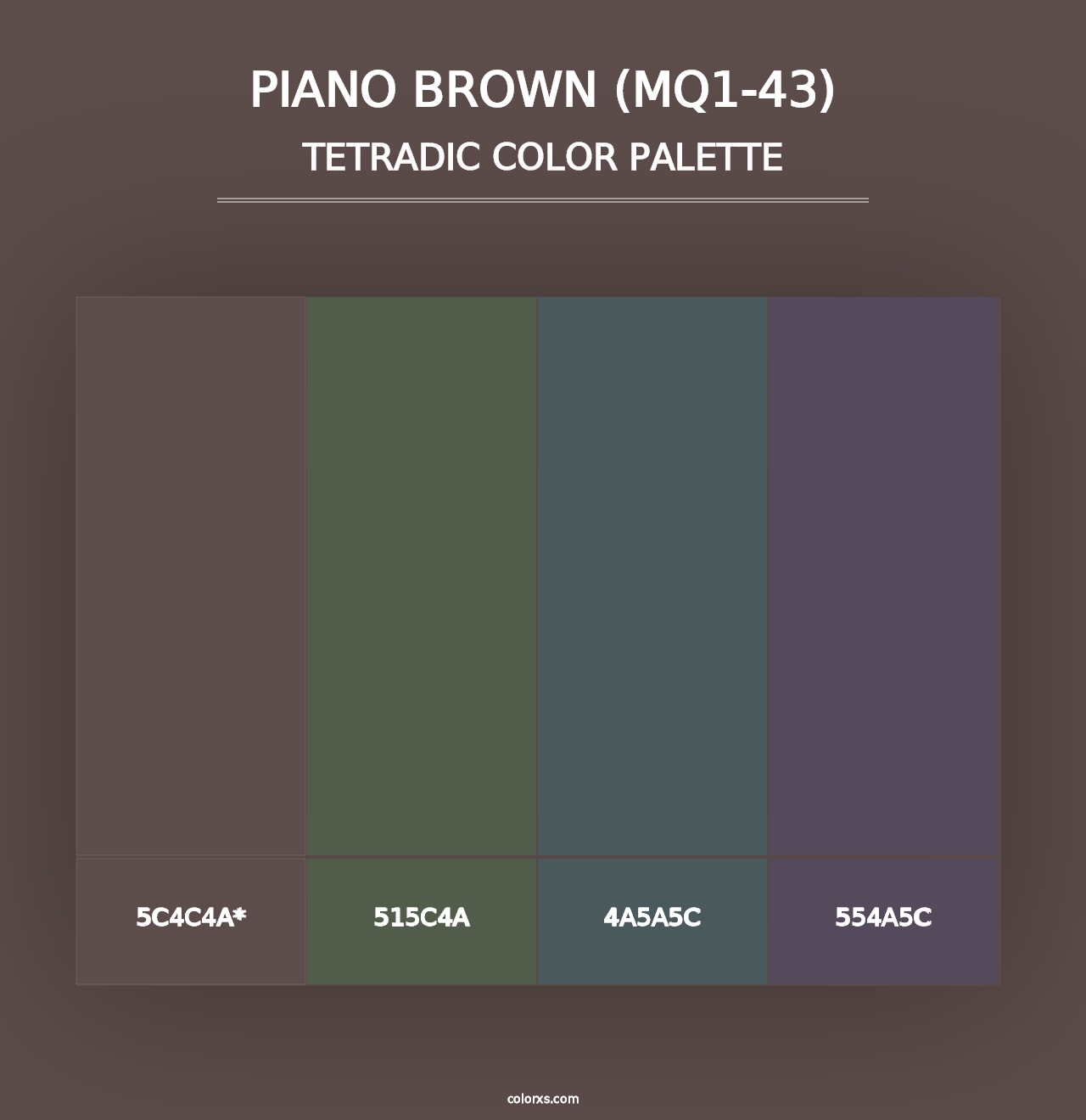 Piano Brown (MQ1-43) - Tetradic Color Palette