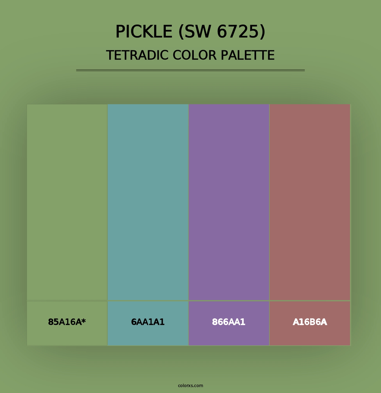 Pickle (SW 6725) - Tetradic Color Palette