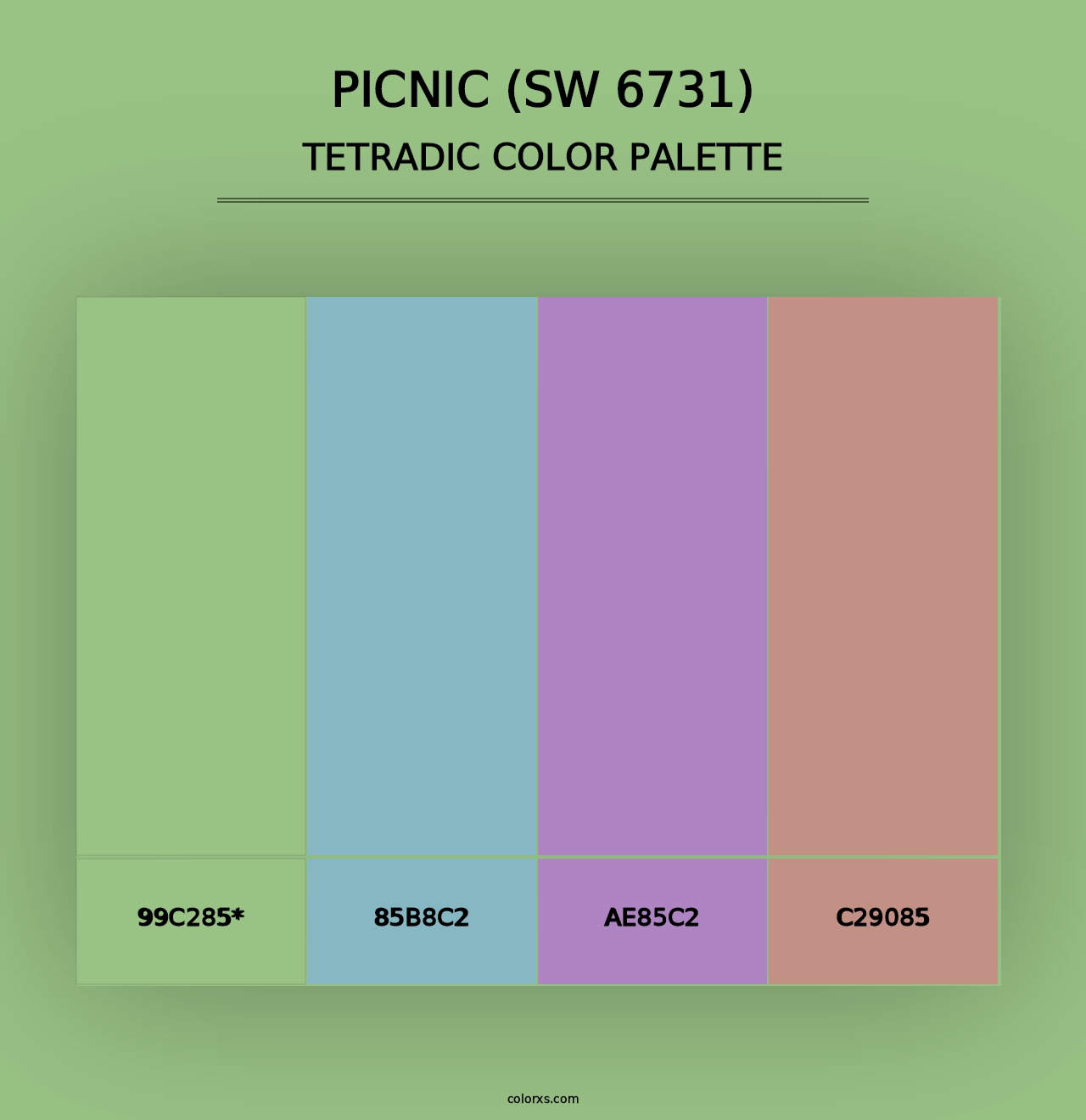 Picnic (SW 6731) - Tetradic Color Palette