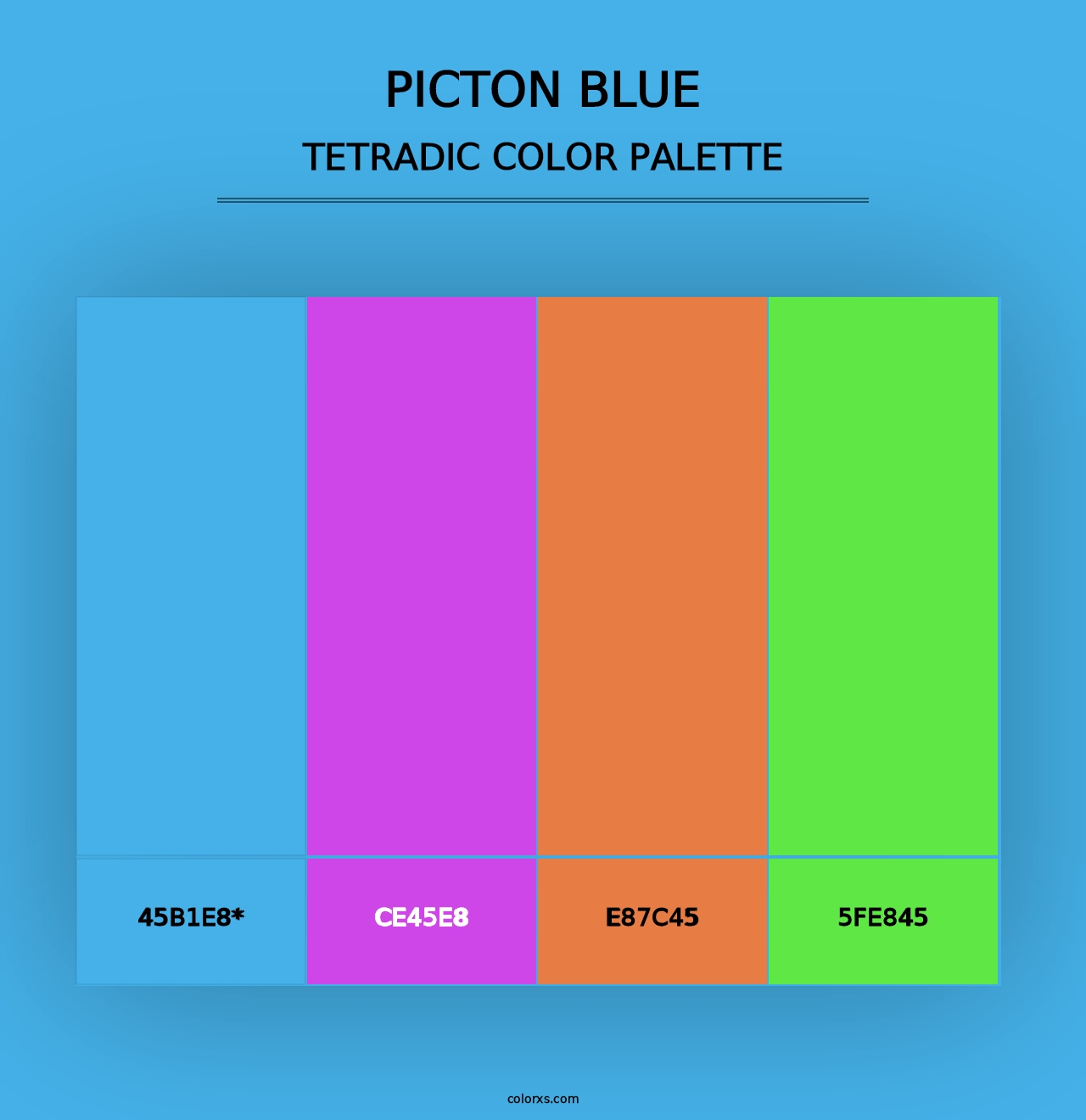 Picton Blue - Tetradic Color Palette