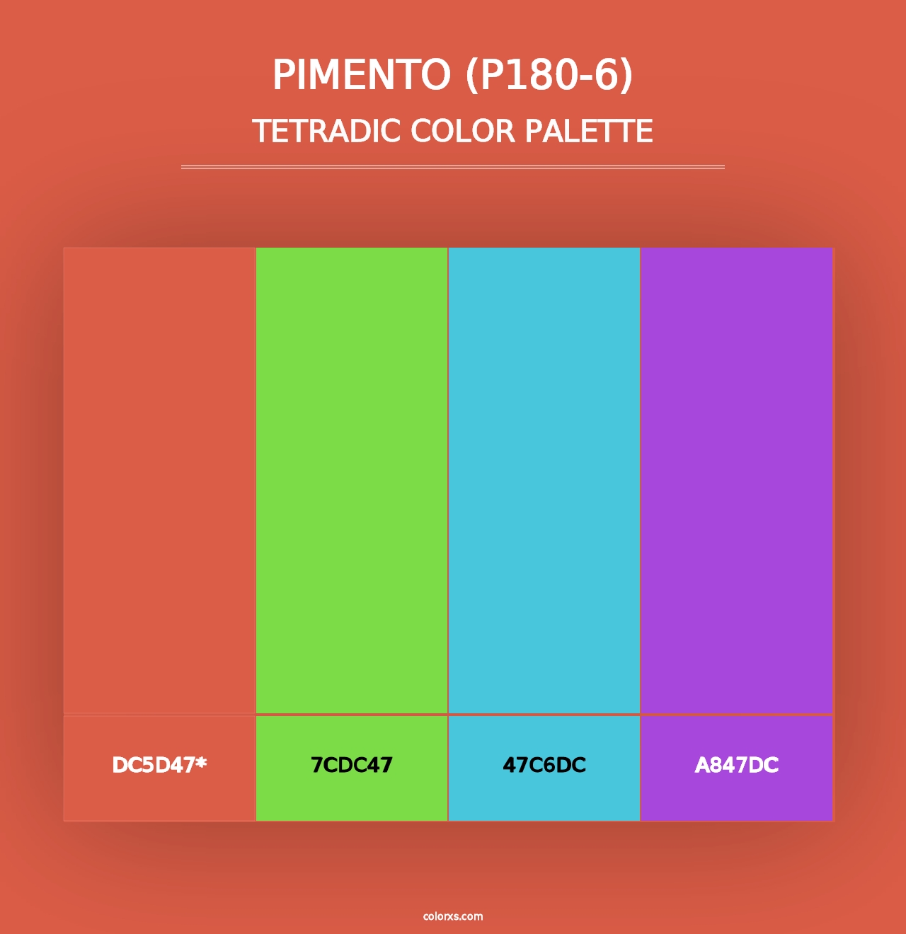 Pimento (P180-6) - Tetradic Color Palette