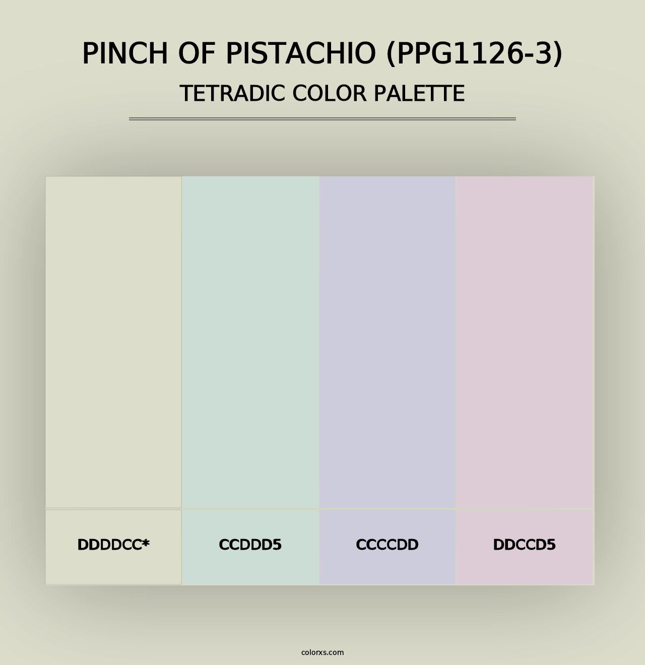 Pinch Of Pistachio (PPG1126-3) - Tetradic Color Palette