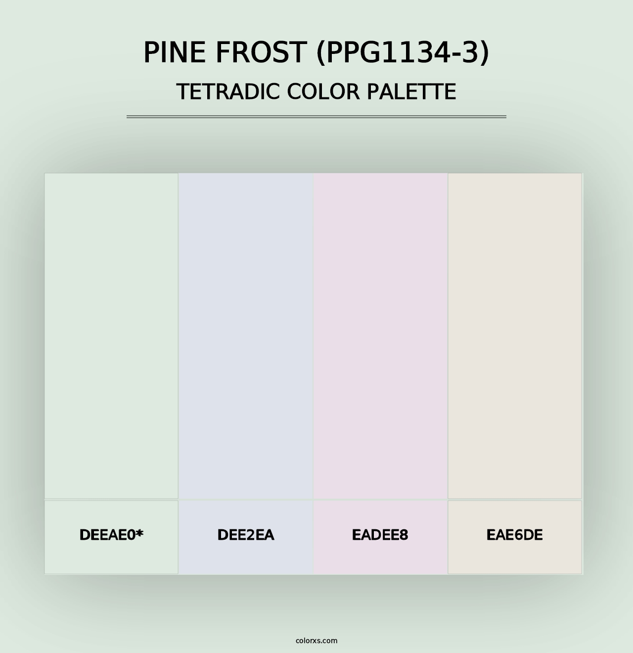 Pine Frost (PPG1134-3) - Tetradic Color Palette