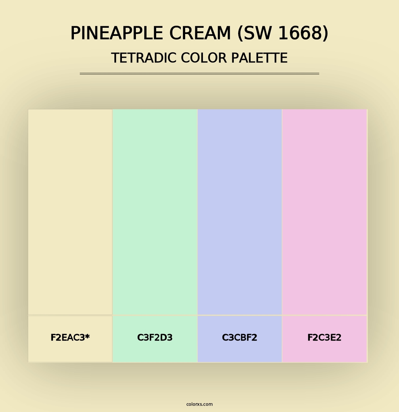 Pineapple Cream (SW 1668) - Tetradic Color Palette