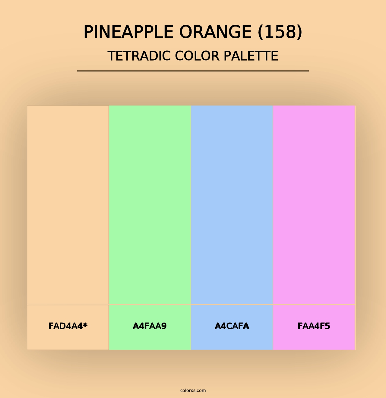 Pineapple Orange (158) - Tetradic Color Palette