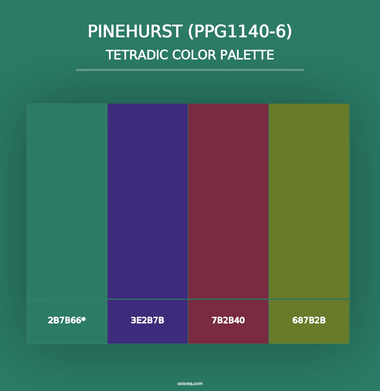 Pinehurst (PPG1140-6) - Tetradic Color Palette