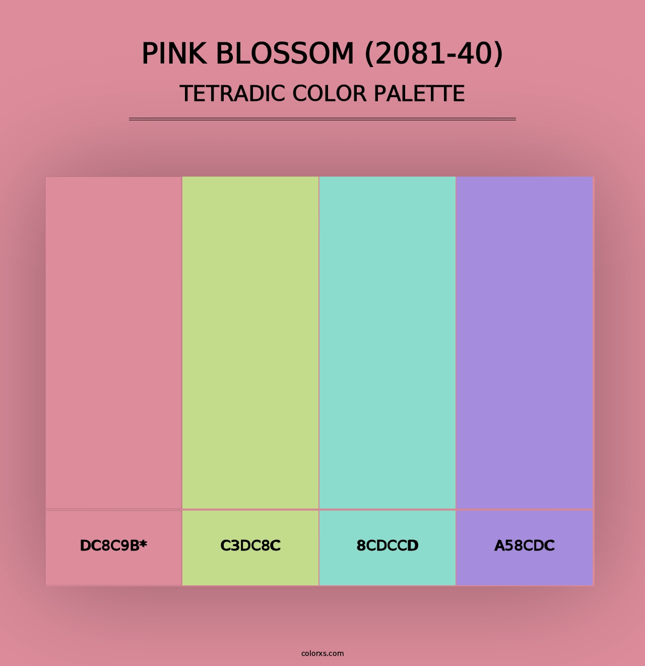 Pink Blossom (2081-40) - Tetradic Color Palette