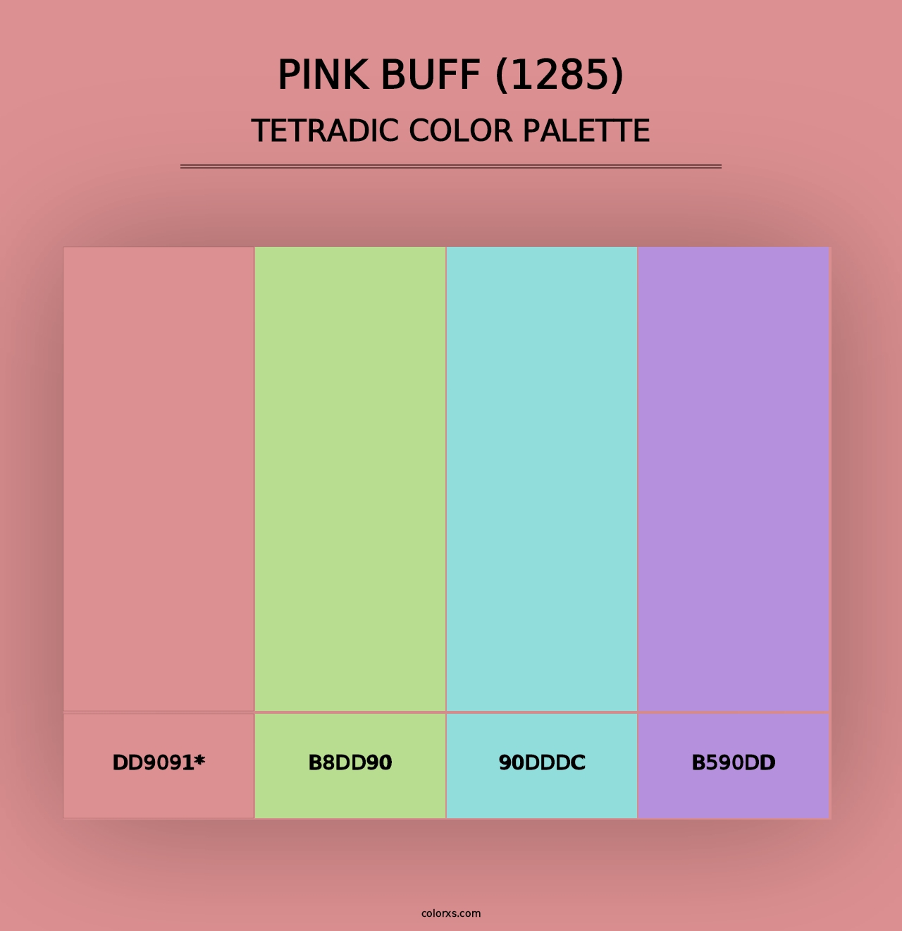 Pink Buff (1285) - Tetradic Color Palette