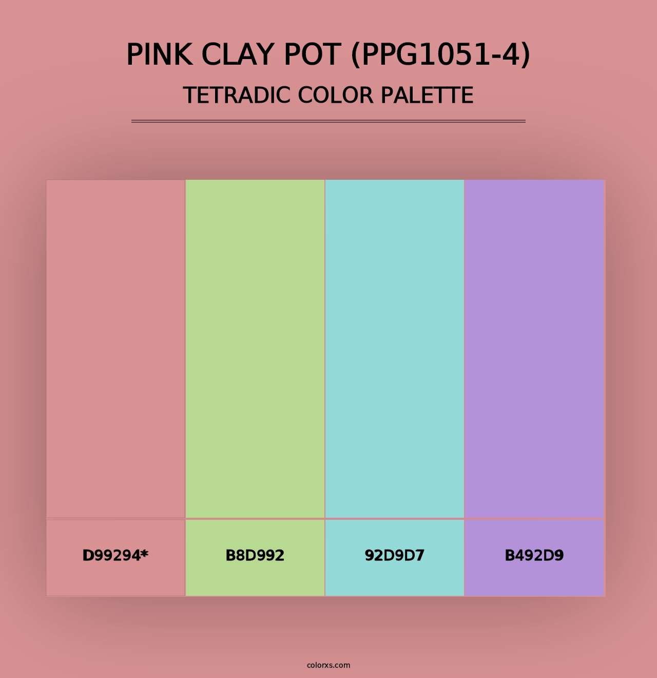 Pink Clay Pot (PPG1051-4) - Tetradic Color Palette