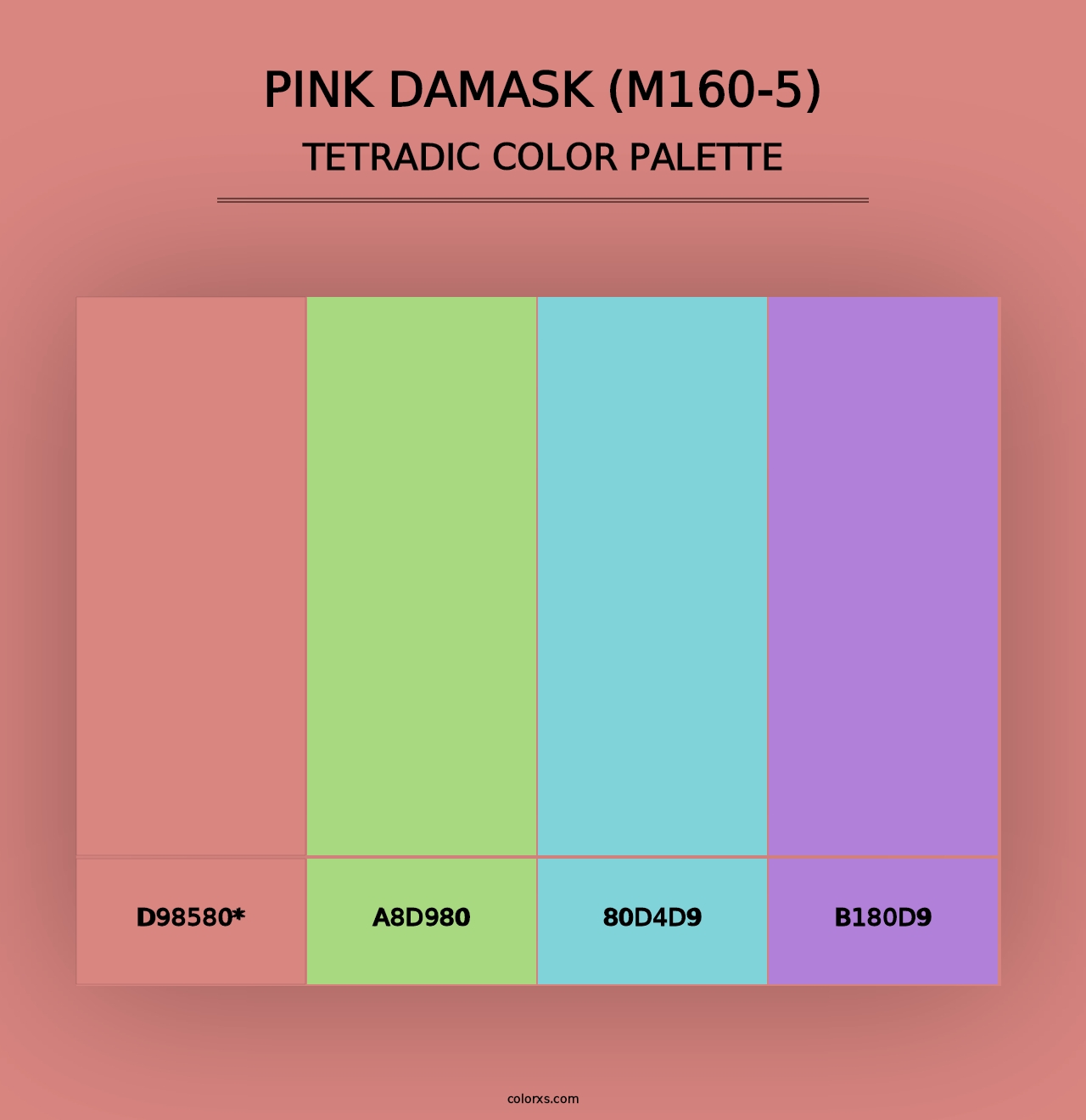 Pink Damask (M160-5) - Tetradic Color Palette