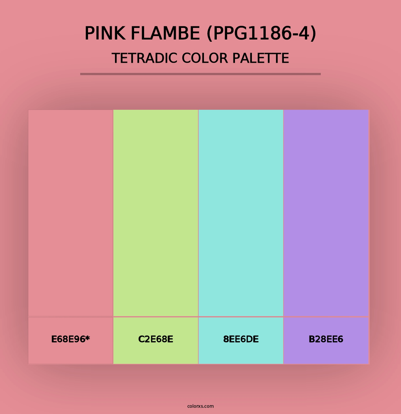 Pink Flambe (PPG1186-4) - Tetradic Color Palette