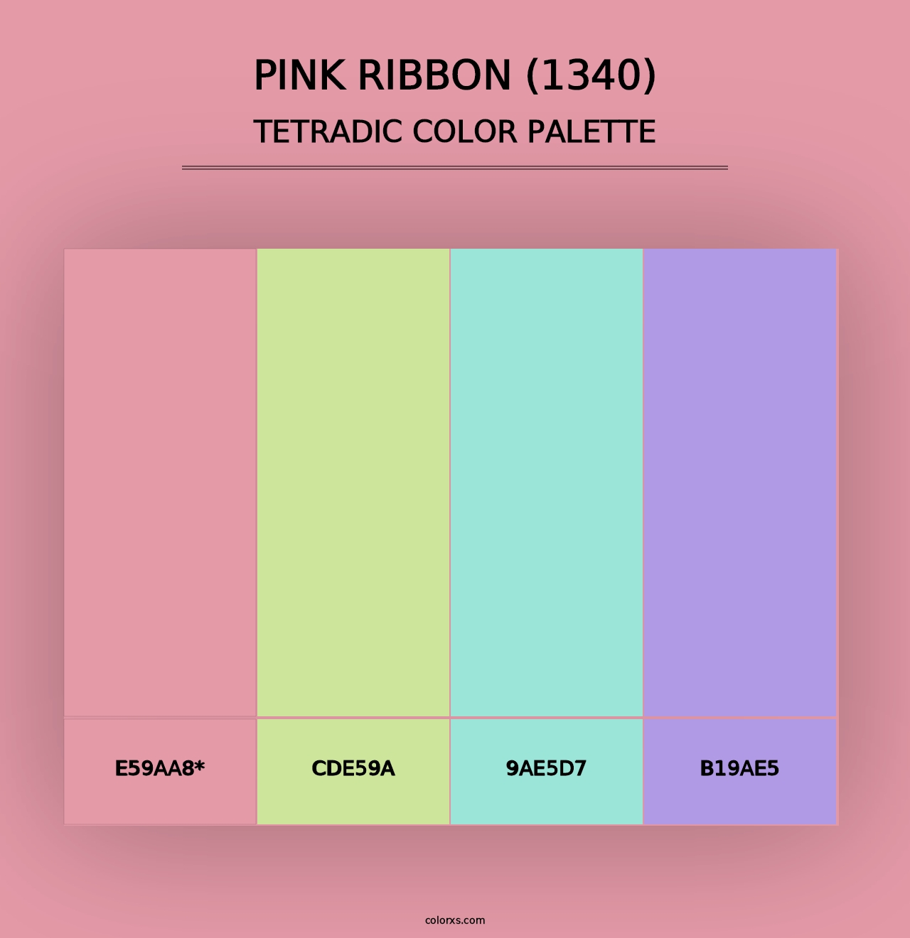 Pink Ribbon (1340) - Tetradic Color Palette